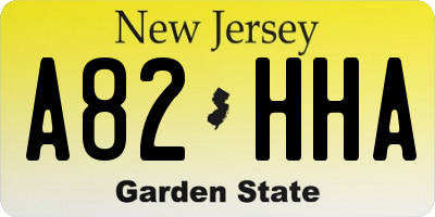 NJ license plate A82HHA