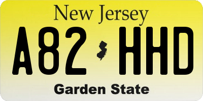 NJ license plate A82HHD