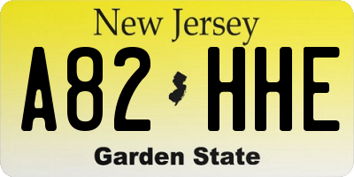 NJ license plate A82HHE