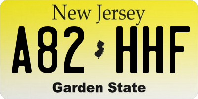 NJ license plate A82HHF