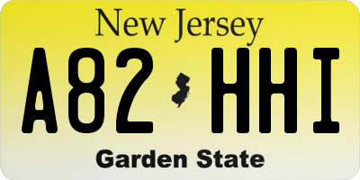 NJ license plate A82HHI