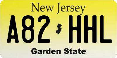 NJ license plate A82HHL