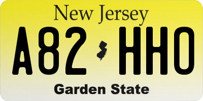 NJ license plate A82HHO