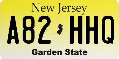 NJ license plate A82HHQ