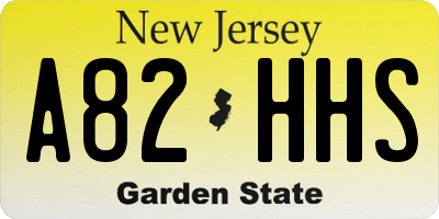 NJ license plate A82HHS