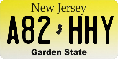 NJ license plate A82HHY