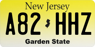 NJ license plate A82HHZ