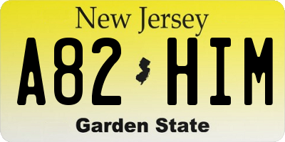NJ license plate A82HIM