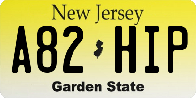 NJ license plate A82HIP