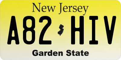 NJ license plate A82HIV