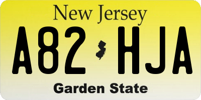 NJ license plate A82HJA