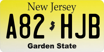 NJ license plate A82HJB