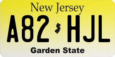 NJ license plate A82HJL