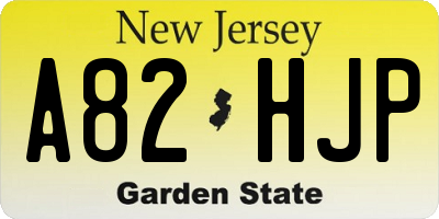 NJ license plate A82HJP