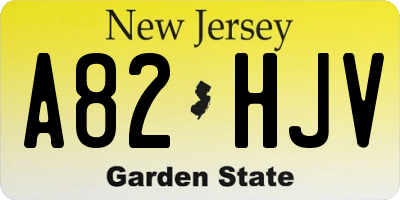 NJ license plate A82HJV