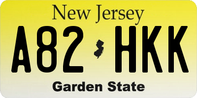 NJ license plate A82HKK