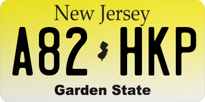 NJ license plate A82HKP