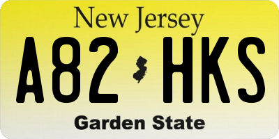 NJ license plate A82HKS