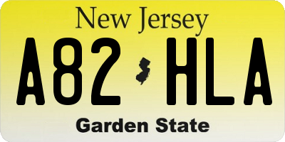 NJ license plate A82HLA