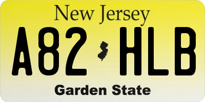 NJ license plate A82HLB