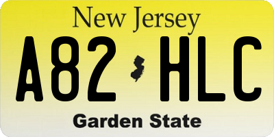 NJ license plate A82HLC