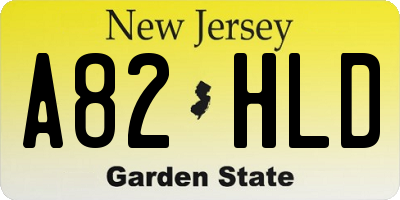 NJ license plate A82HLD