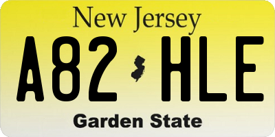 NJ license plate A82HLE