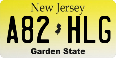 NJ license plate A82HLG