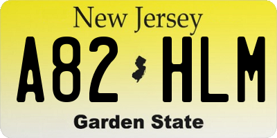 NJ license plate A82HLM