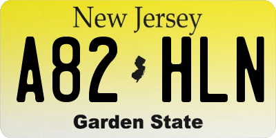 NJ license plate A82HLN