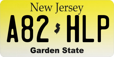 NJ license plate A82HLP