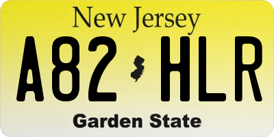 NJ license plate A82HLR