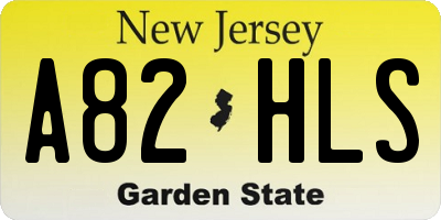 NJ license plate A82HLS