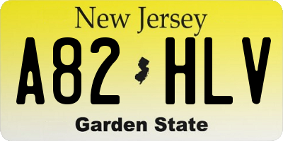 NJ license plate A82HLV