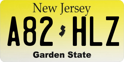 NJ license plate A82HLZ