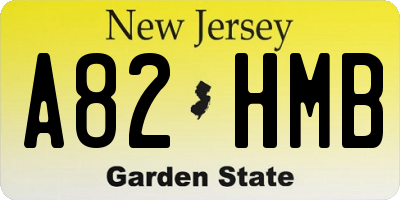 NJ license plate A82HMB