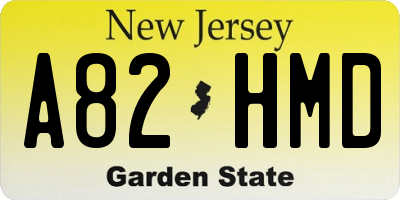 NJ license plate A82HMD