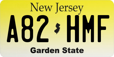 NJ license plate A82HMF