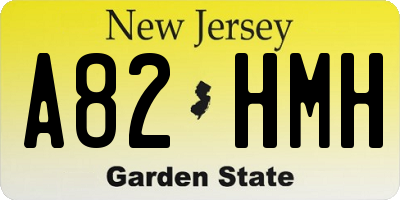 NJ license plate A82HMH