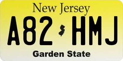 NJ license plate A82HMJ