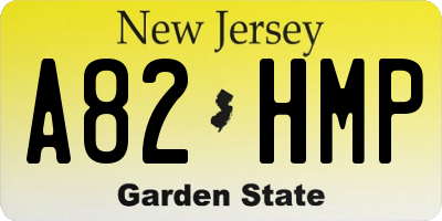NJ license plate A82HMP