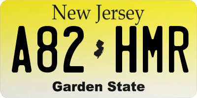 NJ license plate A82HMR
