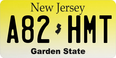 NJ license plate A82HMT