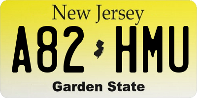 NJ license plate A82HMU