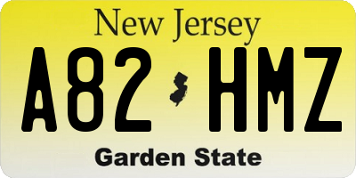 NJ license plate A82HMZ