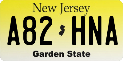 NJ license plate A82HNA