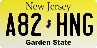 NJ license plate A82HNG