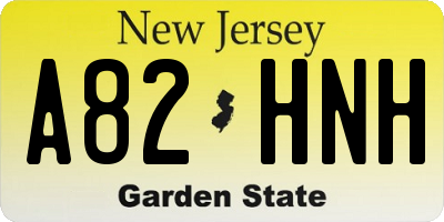 NJ license plate A82HNH
