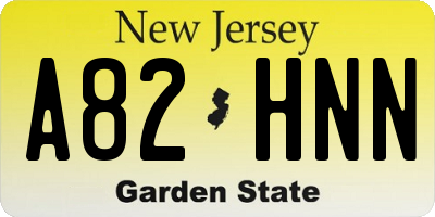 NJ license plate A82HNN
