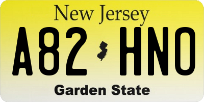 NJ license plate A82HNO